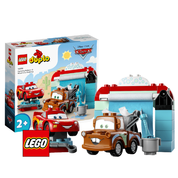 Lego-Duplo-Disney-McQueen-en-takel-wasstraat